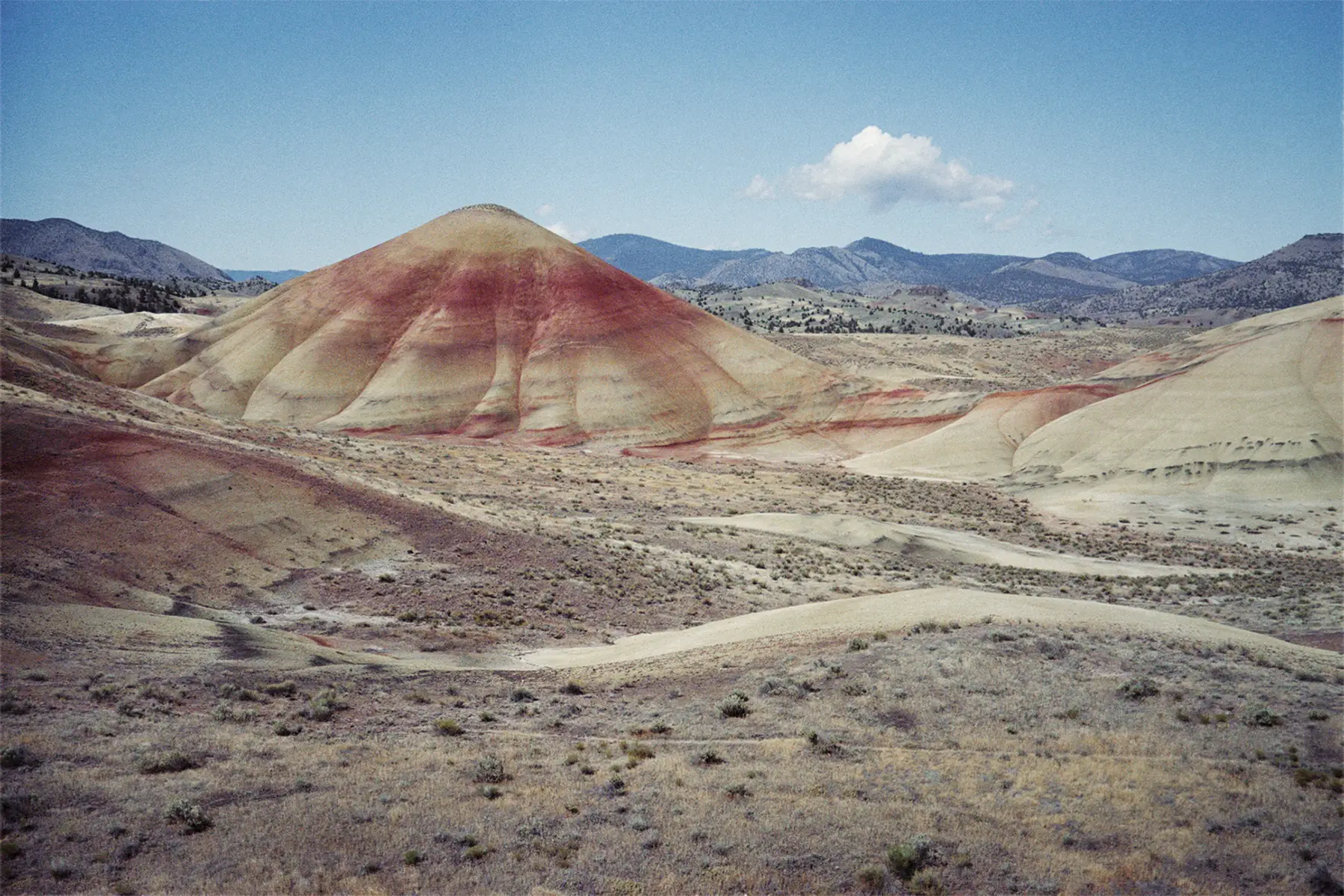 The landscape in and around the Painted Hills of Mitchell, OR.